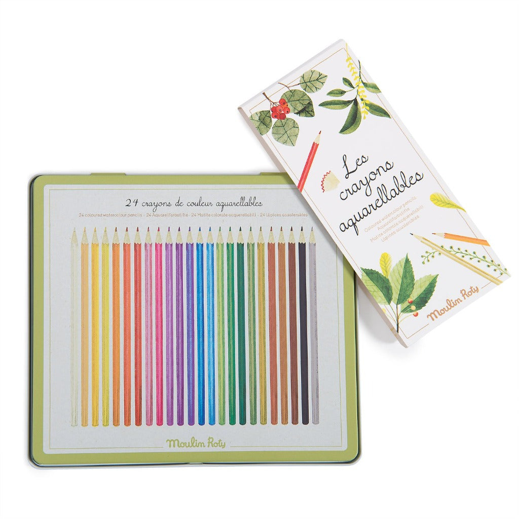 Boîte 24 crayons aquarellables Le jardin du Moulin