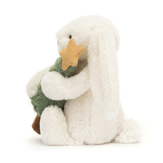 Peluche Lapin timide avec sapin de Noël Jellycat