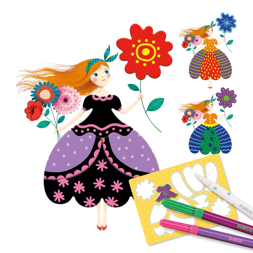Coloriages magiques Les jolies robes de Marie Djeco