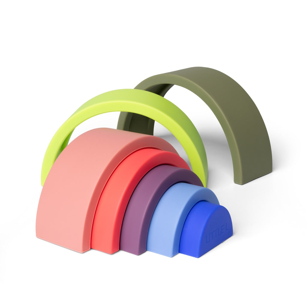 Arc en Ciel Silicone Petit Modèle Vert, Rose et Bleu Little L