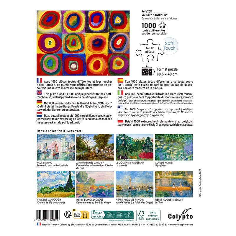 Puzzle 1000 pièces Carrés et cercles concentriques - Vassily Kandinski