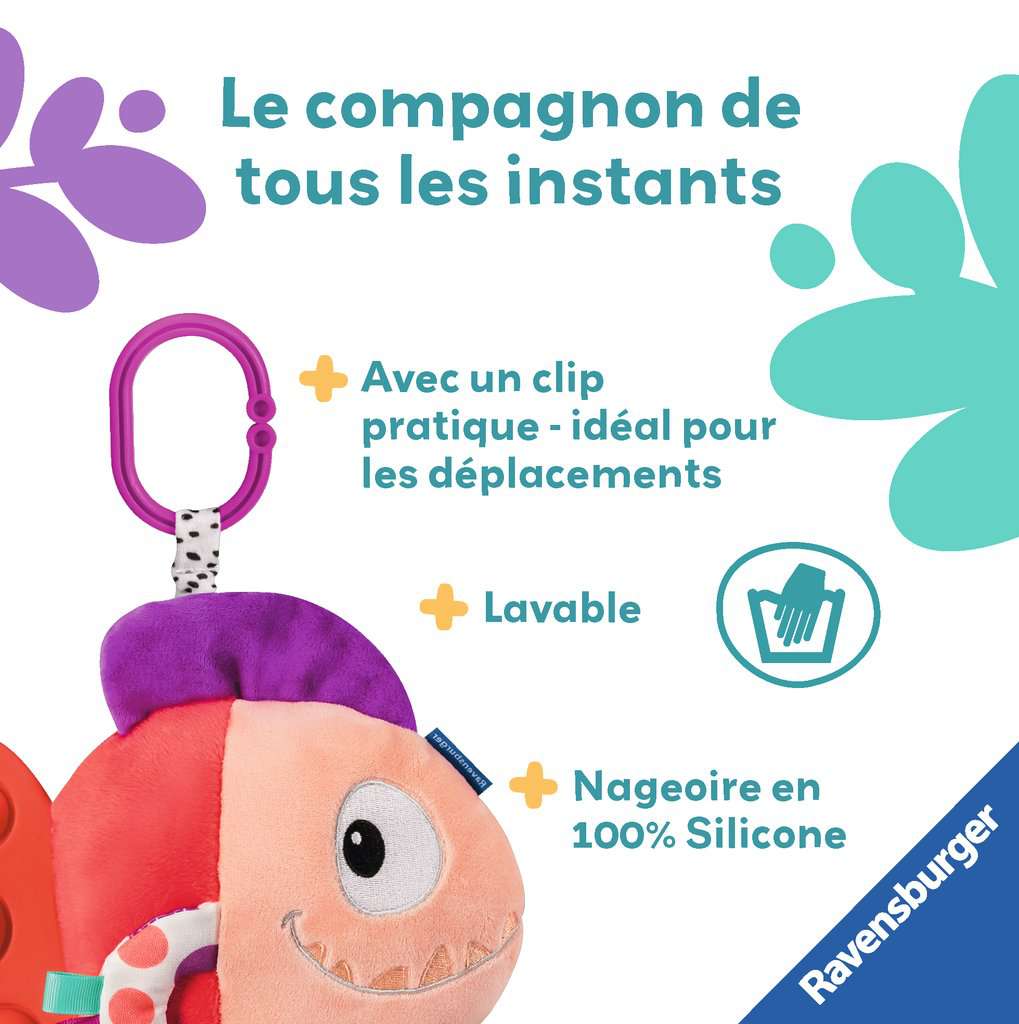 Play+ Baby Peluche Pop-It Piranha Rouge Ravensburger