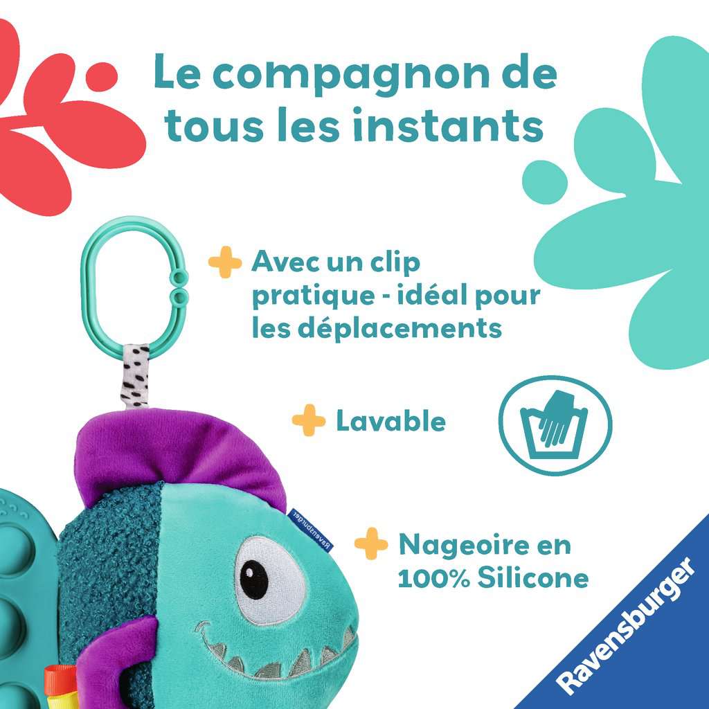 Play+ Baby Peluche Pop-It Piranha Bleu Ravensburger