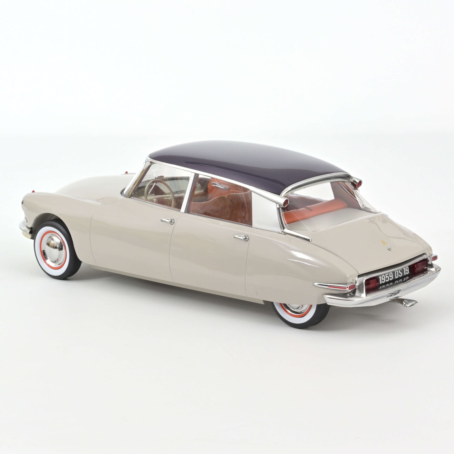 Citroën DS 19 1959 Gris Rosé et Aubergine 1/12 Norev