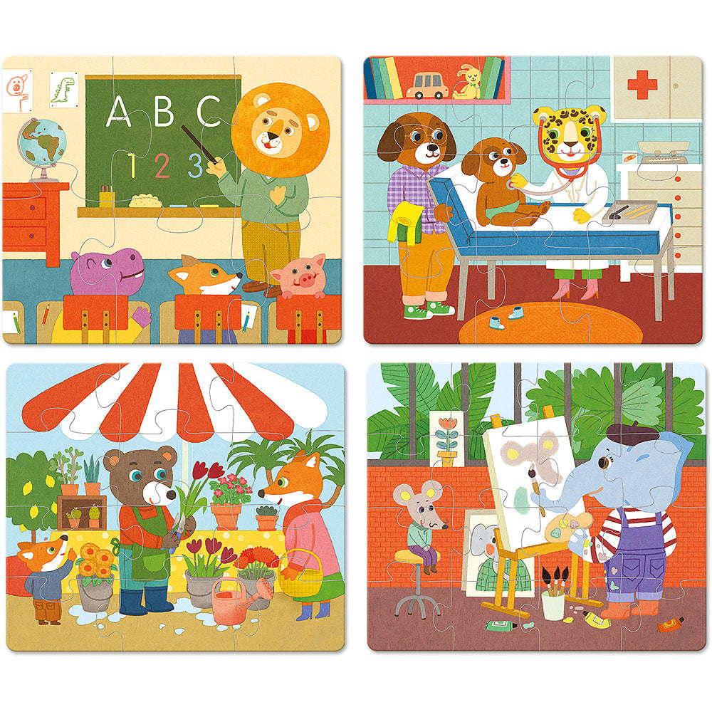 4 puzzles évolutifs les Métiers