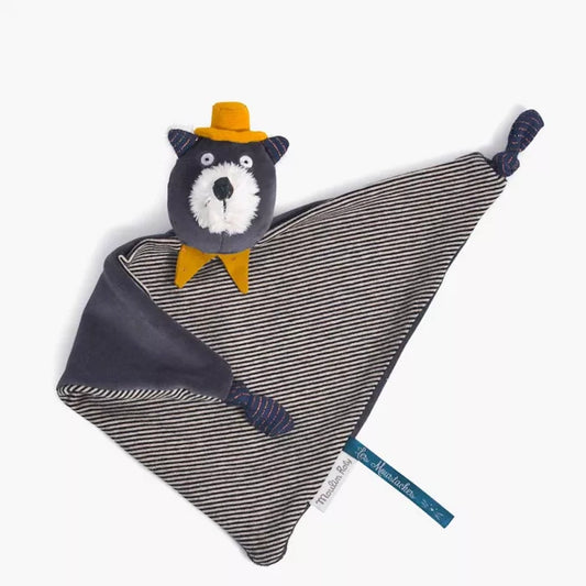Doudou chat gris Alphonse Les Moustaches