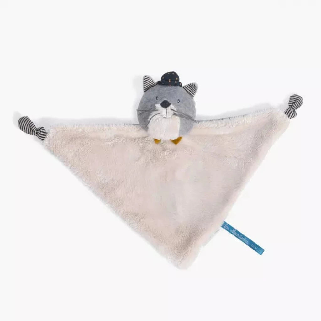 Doudou chat gris clair Fernand Les Moustaches