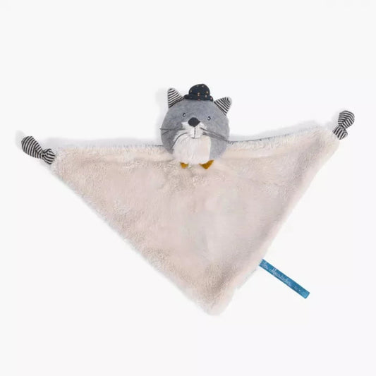 Doudou chat gris clair Fernand Les Moustaches