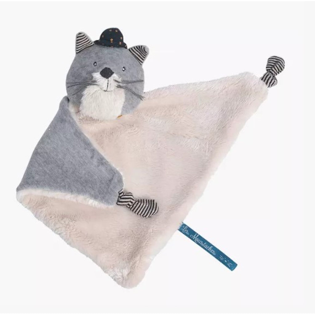 Doudou chat gris clair Fernand Les Moustaches