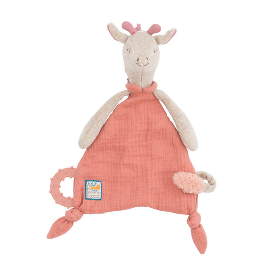 Doudou attache-tétine Girafe Sous mon baobab