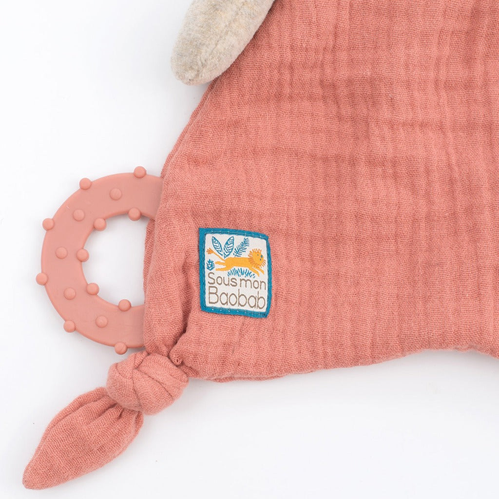 Doudou attache-tétine Girafe Sous mon baobab