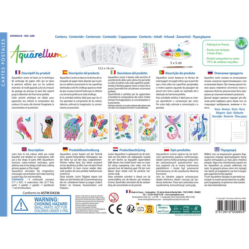 Aquarellum Cartes Postales Animaux Sentosphère