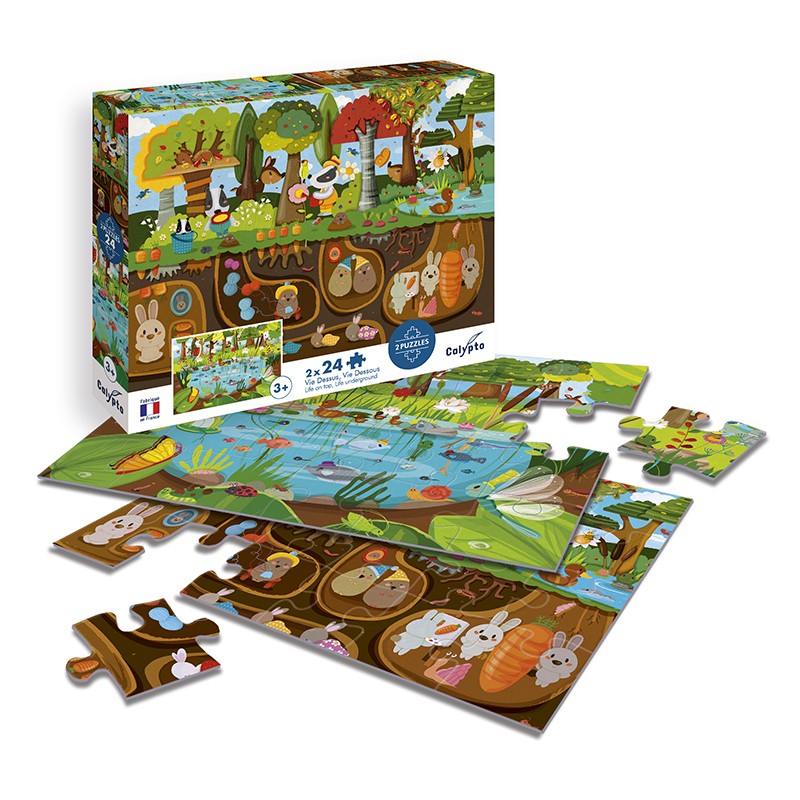 Puzzles 2x24 pièces Vie dessus Vie dessous
