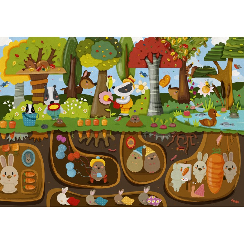 Puzzles 2x24 pièces Vie dessus Vie dessous