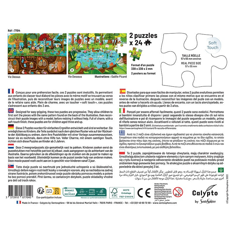 Puzzles 2x24 pièces Vie dessus Vie dessous