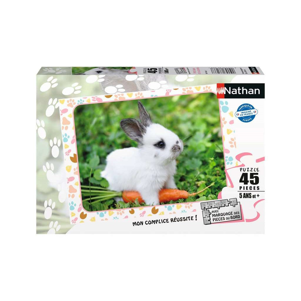 Puzzle 45 pièces Petit lapin et sa Carotte