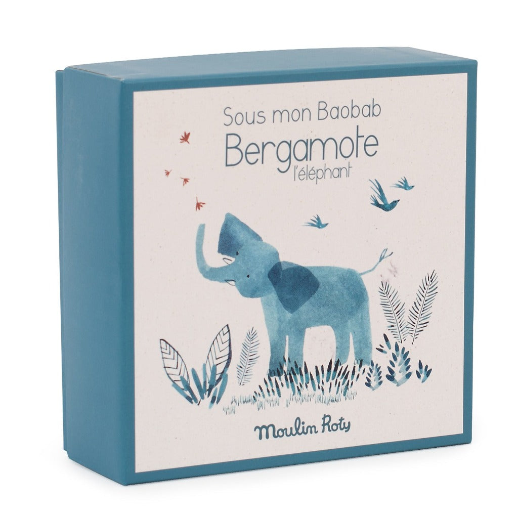 Doudou attache-tétine Bergamote l'éléphant