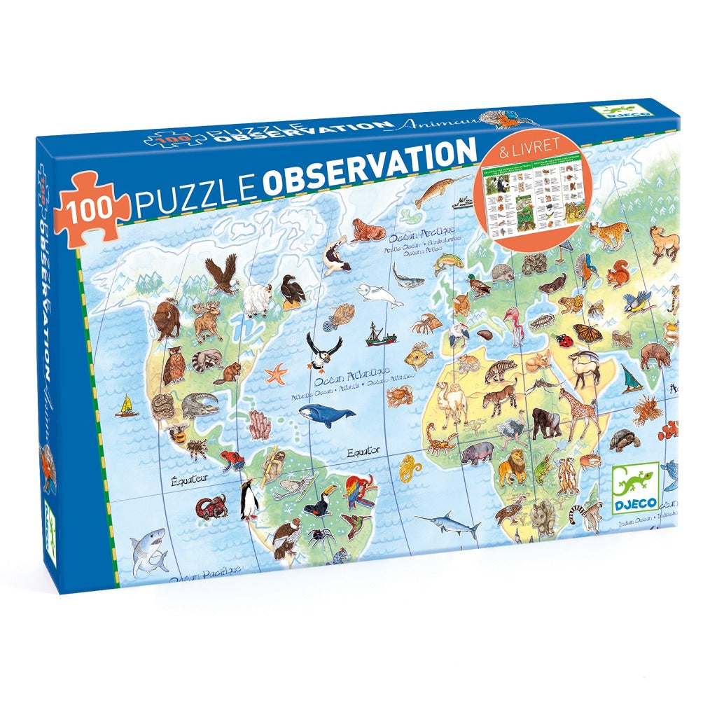 Puzzle Observation 100 pièces Animaux du monde