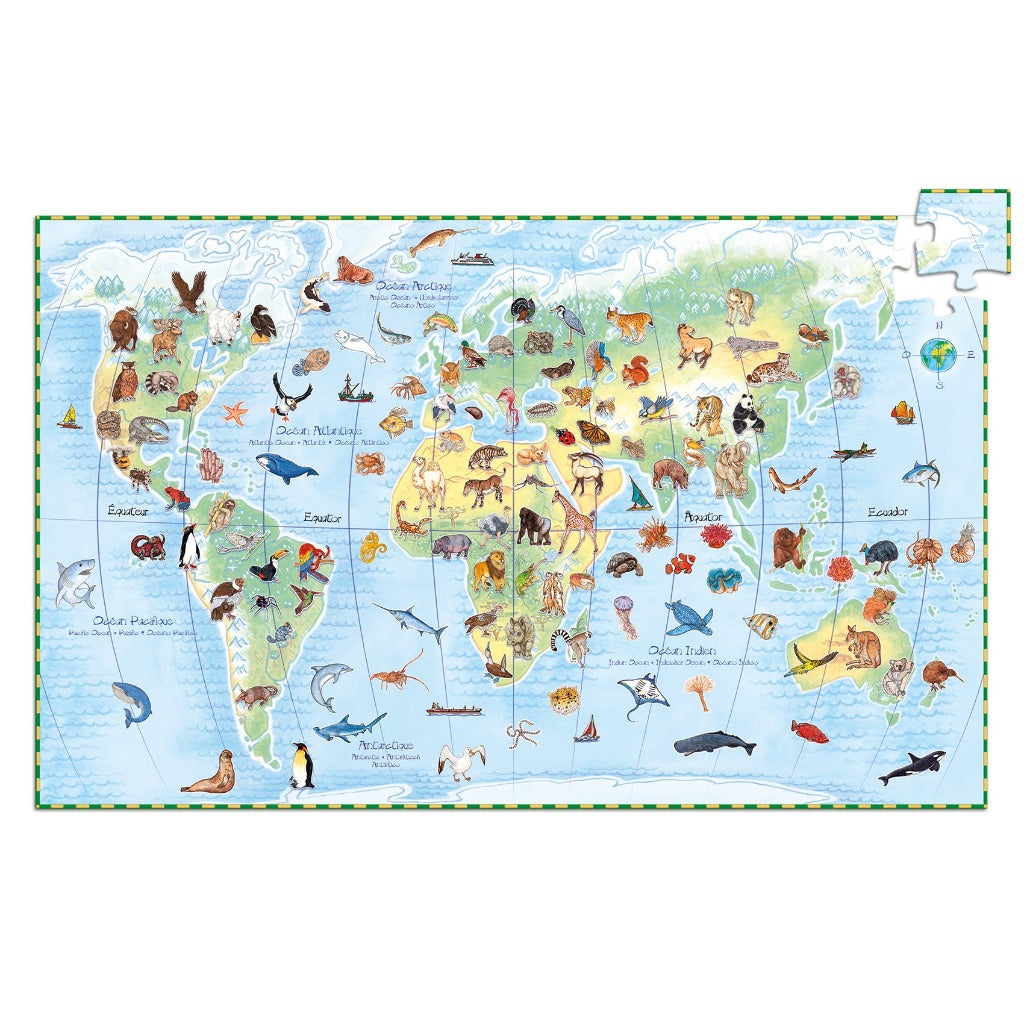 Puzzle Observation 100 pièces Animaux du monde