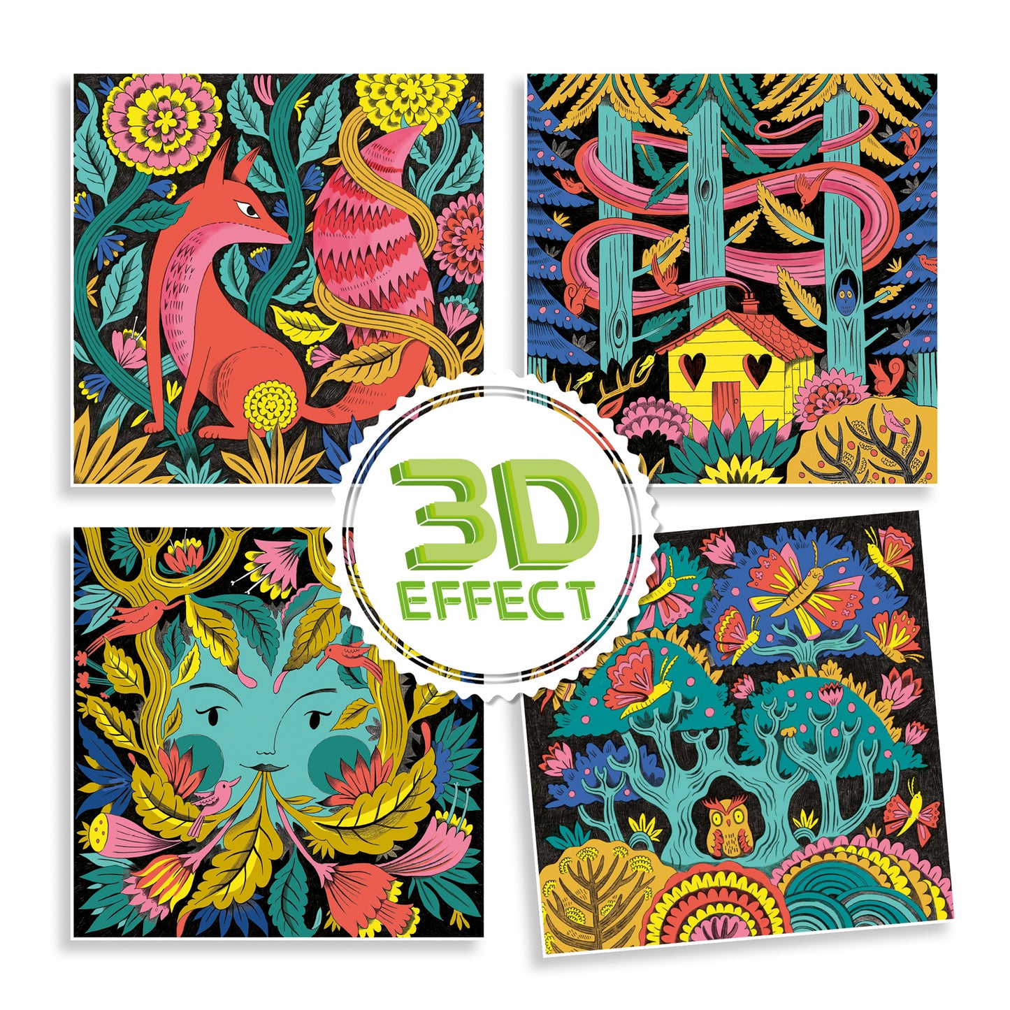 Coffret Coloriage Forêt fantastique Effet 3D