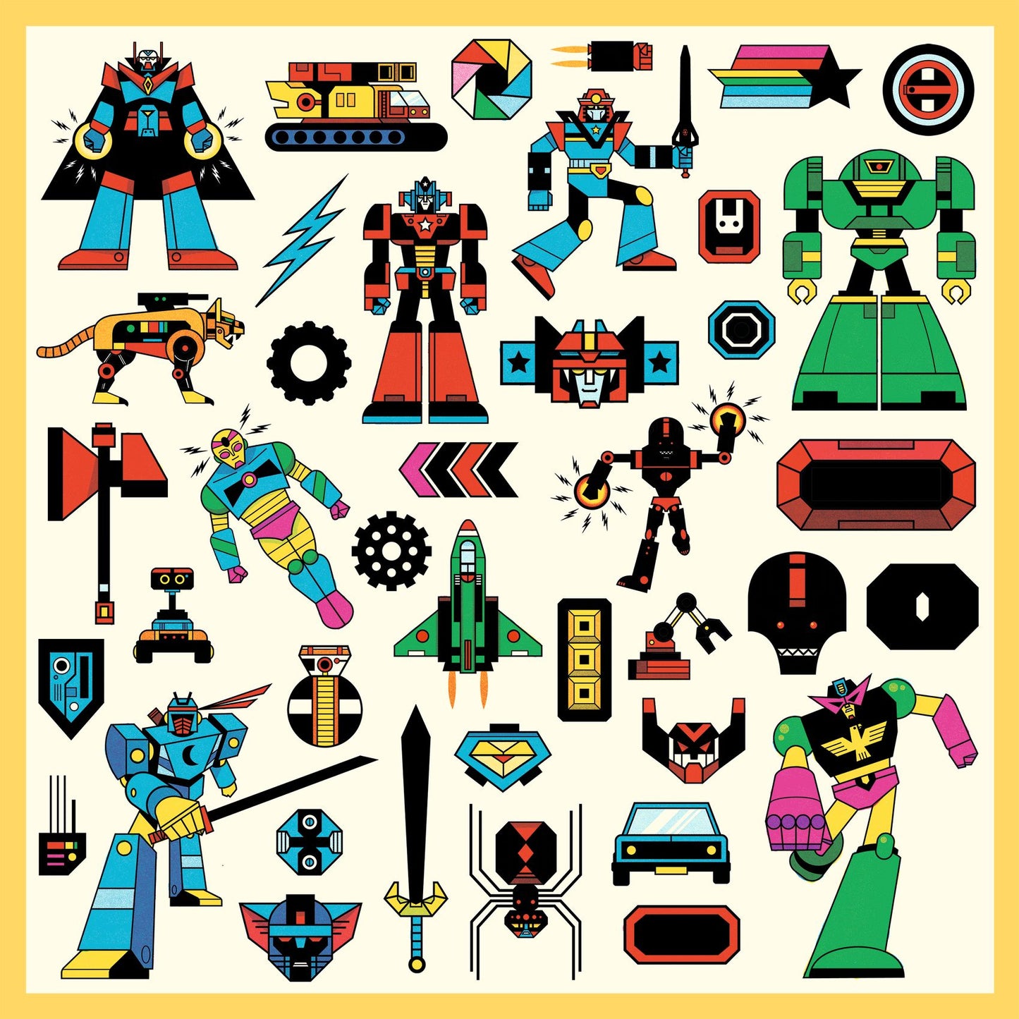 160 Stickers Robots