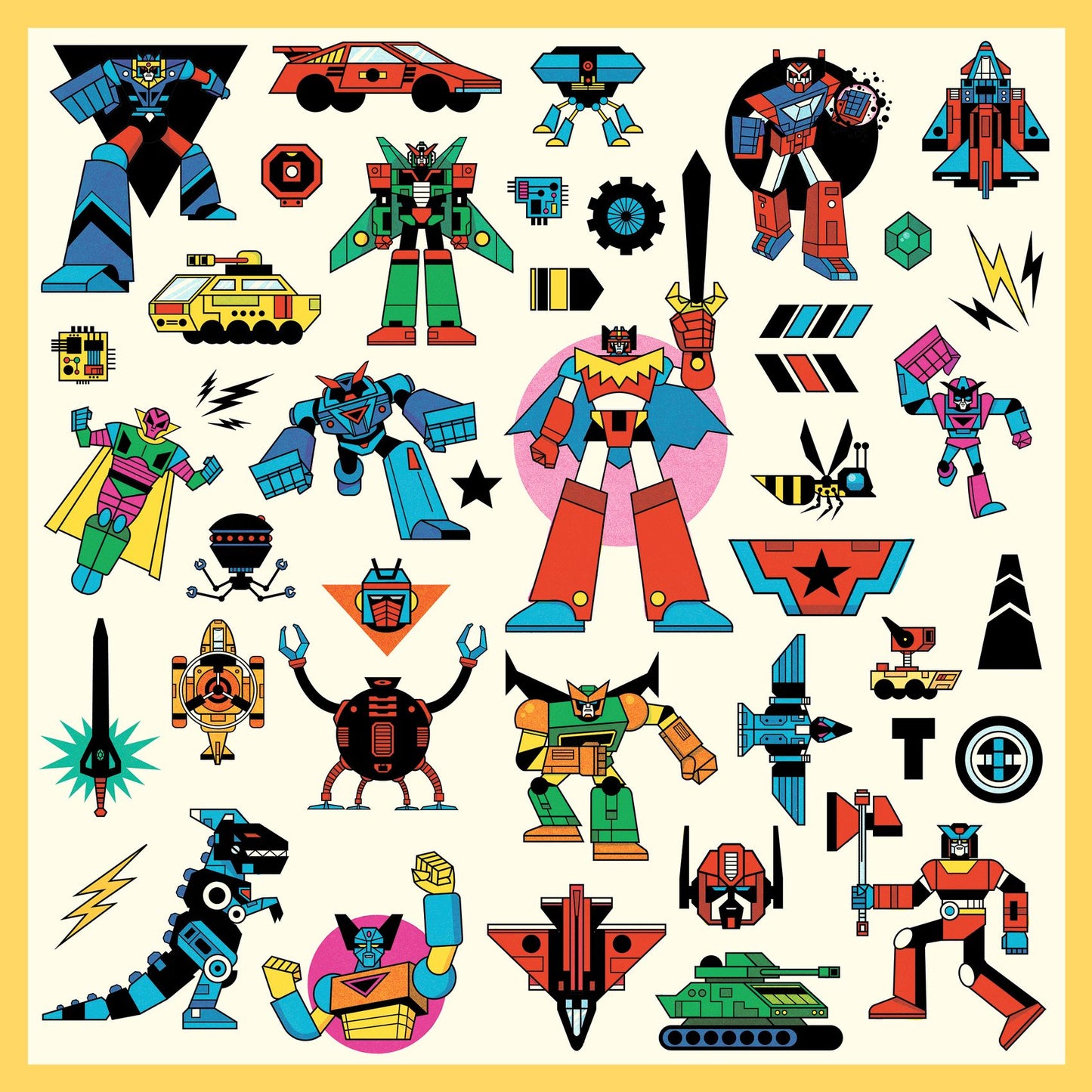 160 Stickers Robots